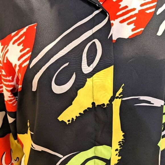 5$ Item! Vintage 70s Mondi Graphic Music Pattern Button Down Shirt - Picture 2 of 6